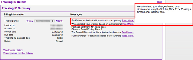 FedEx Dimensional Weight